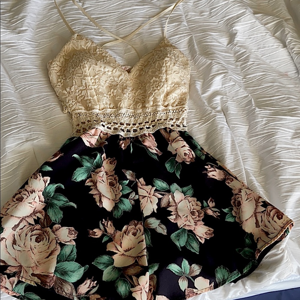 Flower and Lace Romper